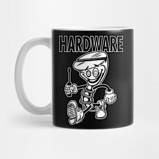 Screw Mascot Struting, Hardware Mug